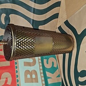 NWT Starbucks Disneyland Gold Studded 24 oz tumbler.